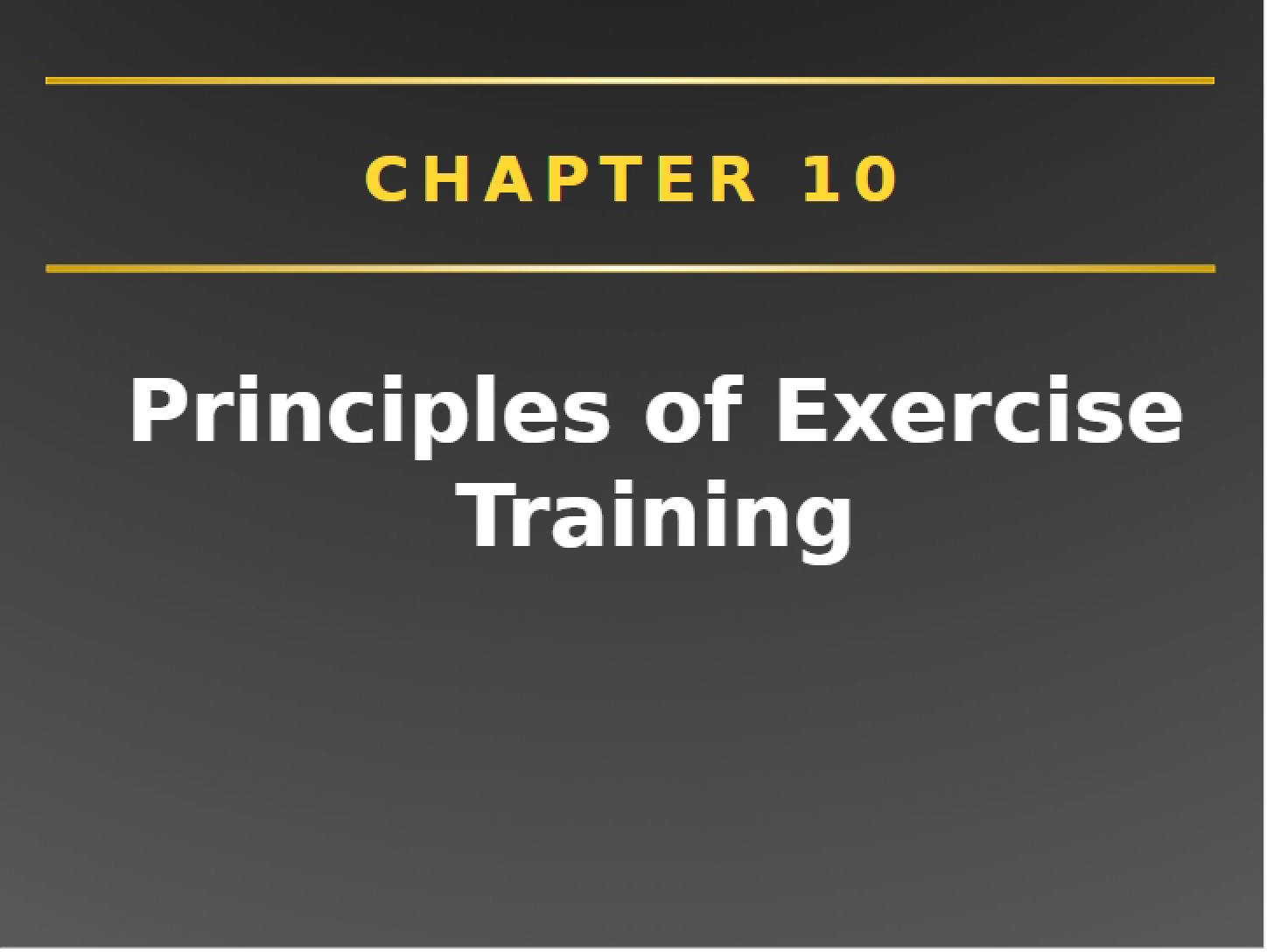 Exercise Training Foundations