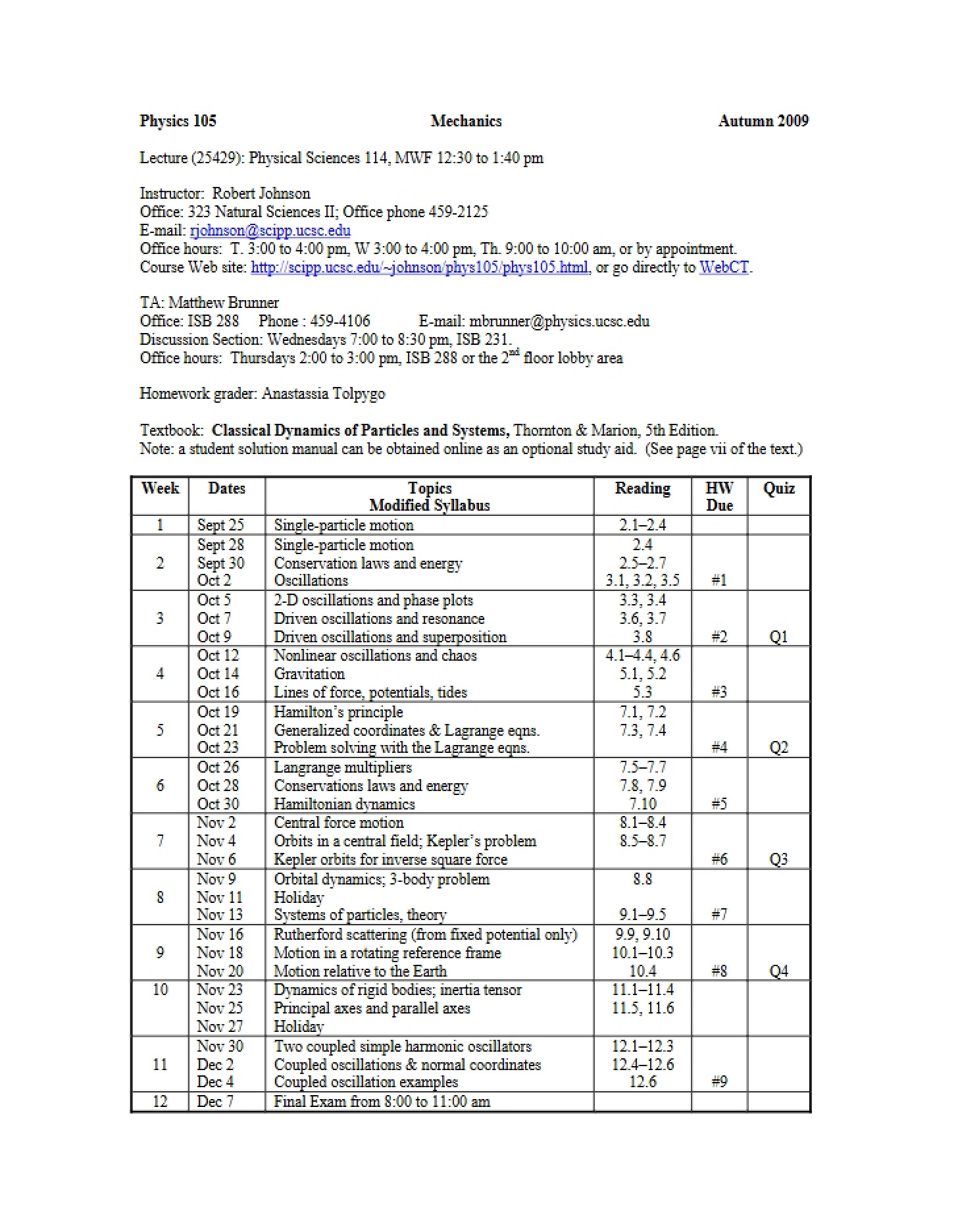 Course Syllabus