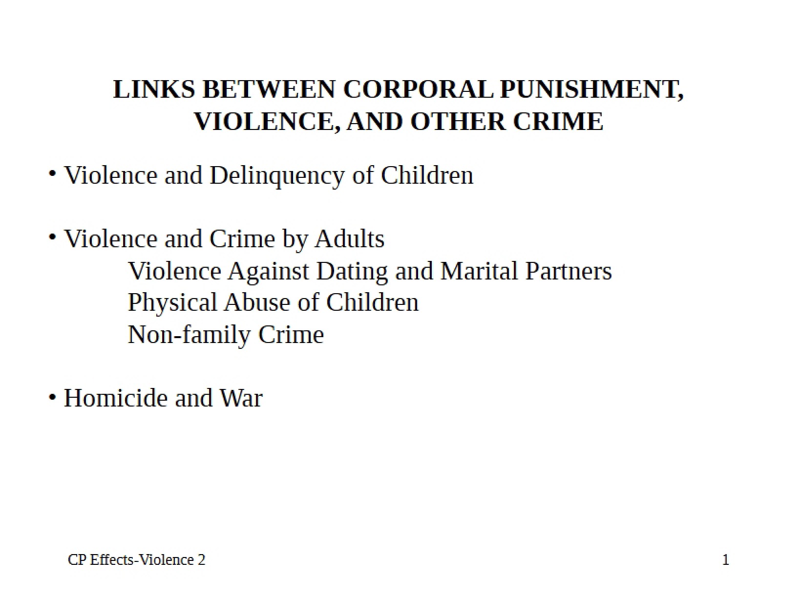 Effects of Corporal Punishment