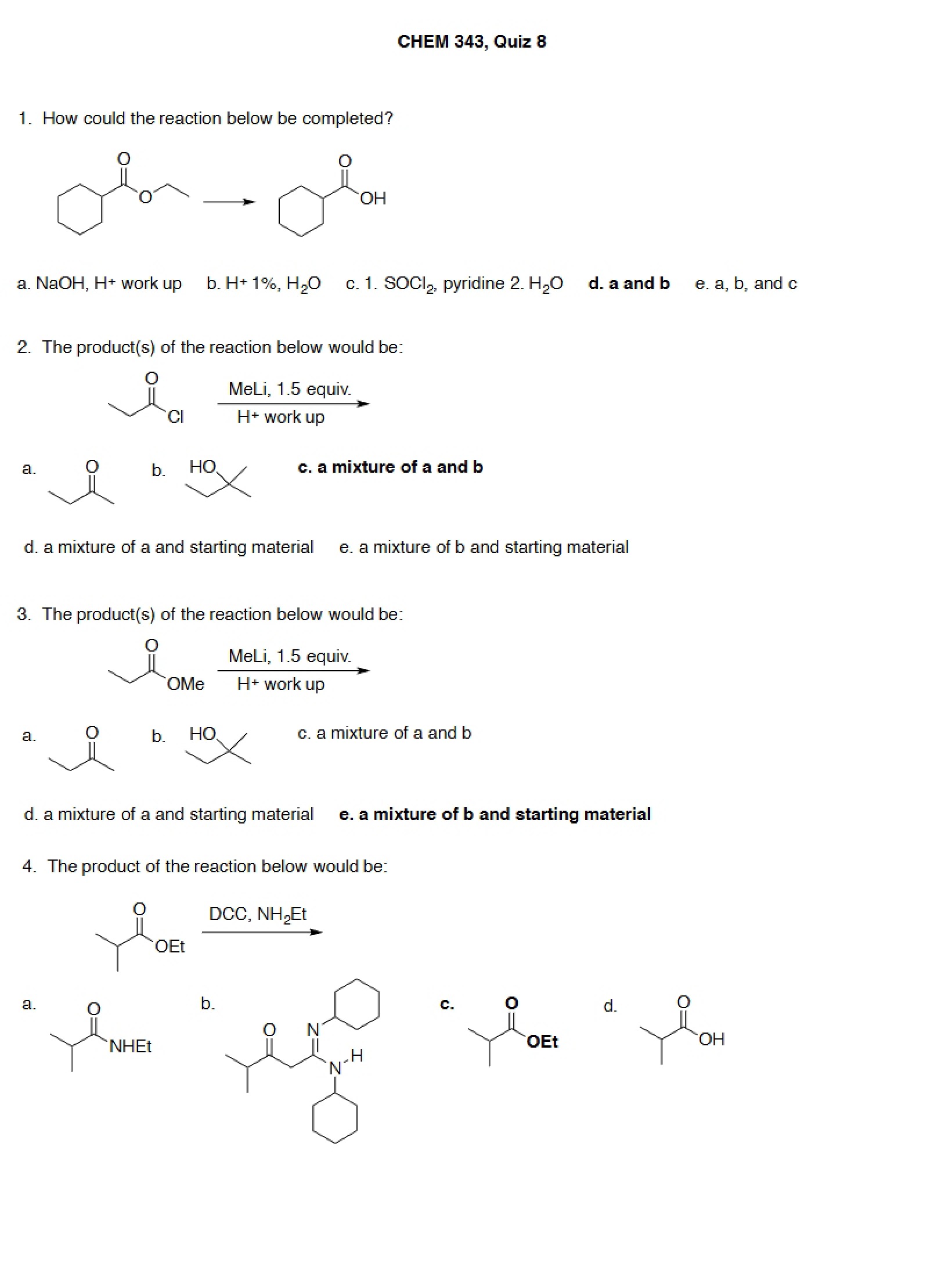 Key for Quiz 8