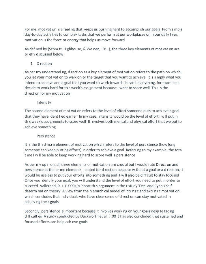 Key Elements of Motivation - Direction and Intensity