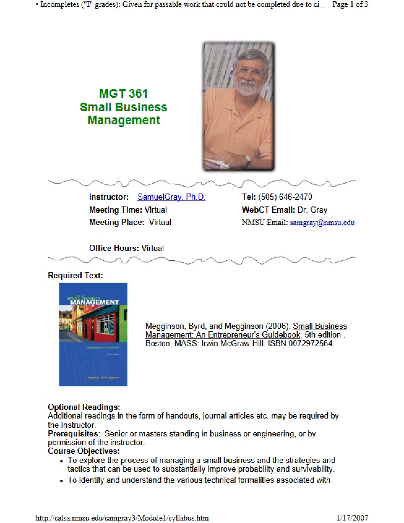 Introduction to Small Business Management