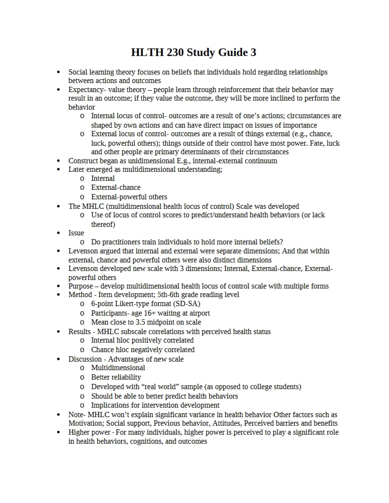 Third Study Guide