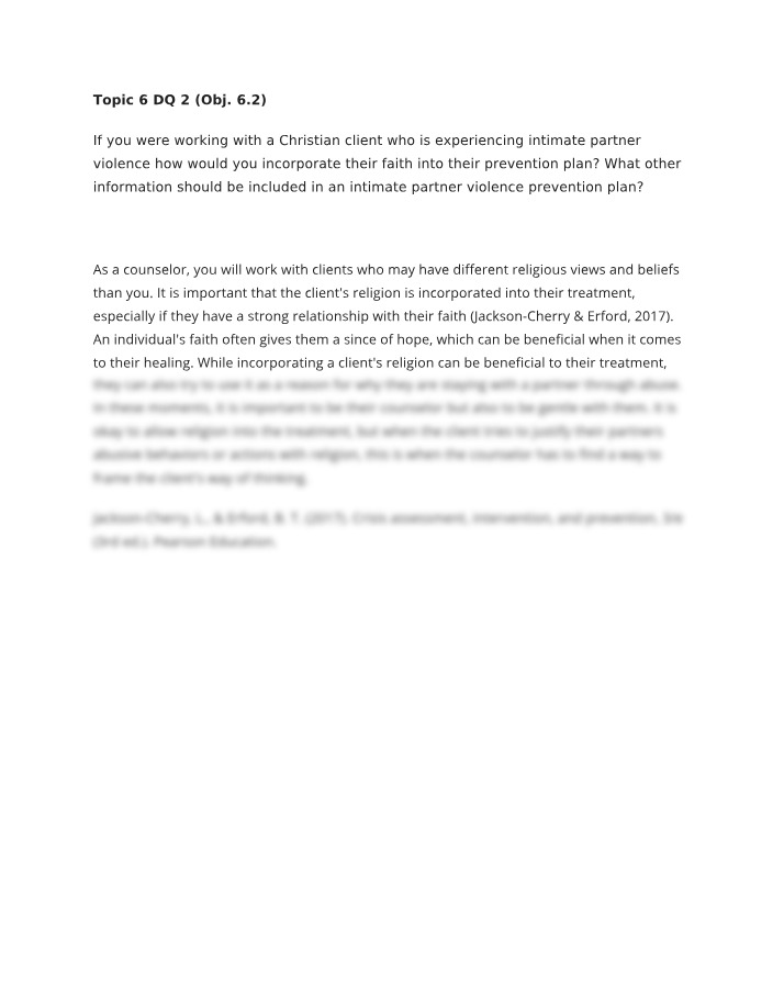 Incorporating Faith into Intimate Partner Violence Prevention Strategy