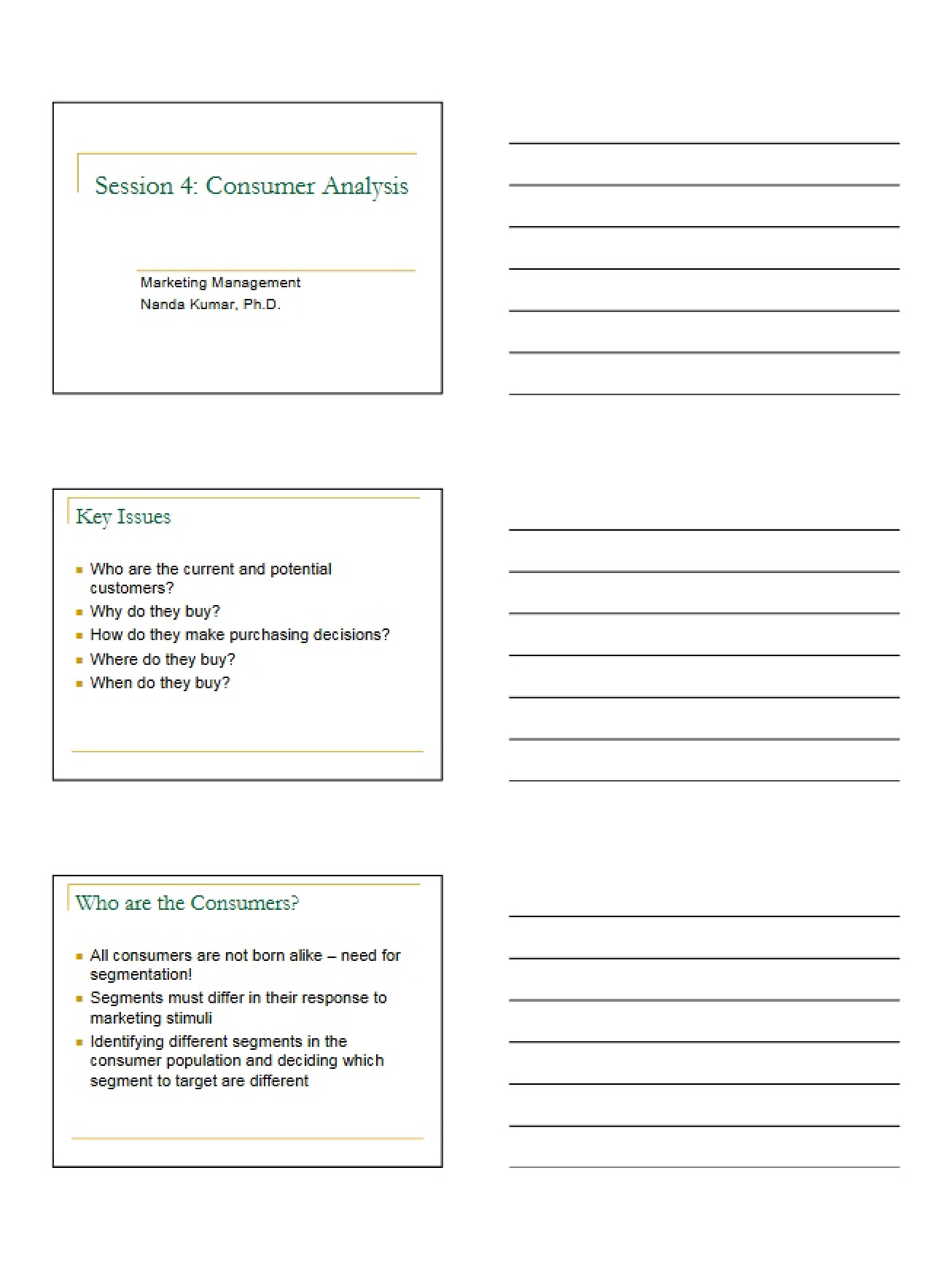 Analysis of Consumers (Session 4)