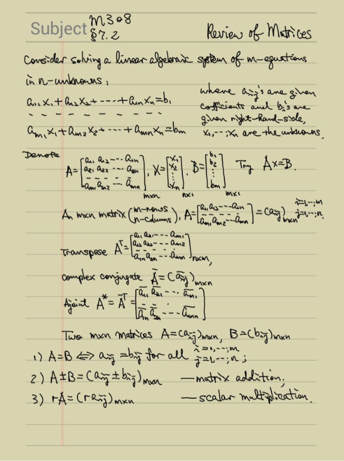 Lecture Notes Chapter 7, Sections 2 and 3