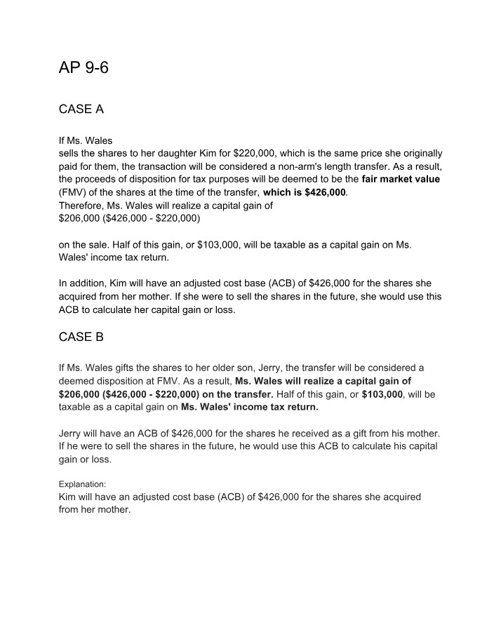 Assignment Problems AP 9-6 and AP 10-3