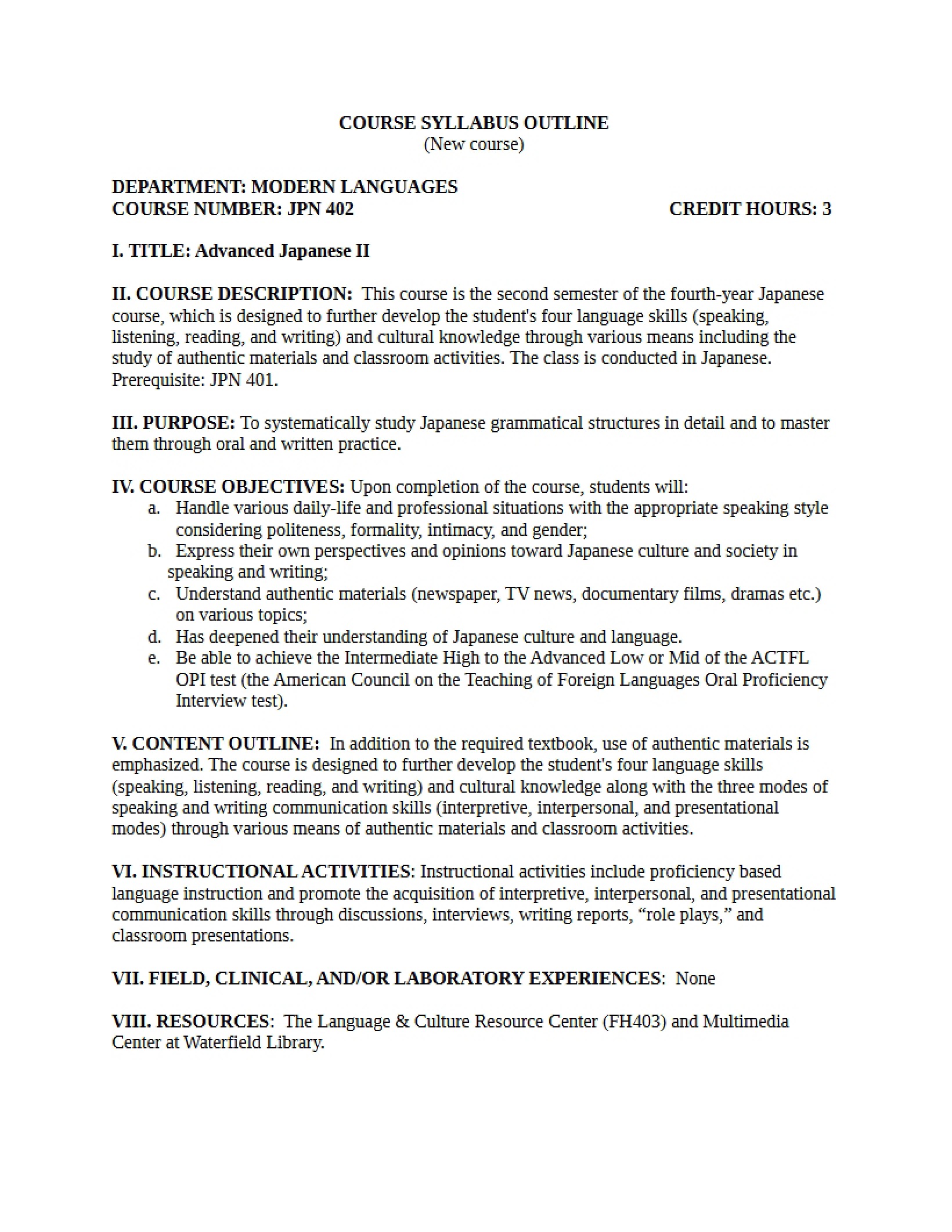 Syllabus