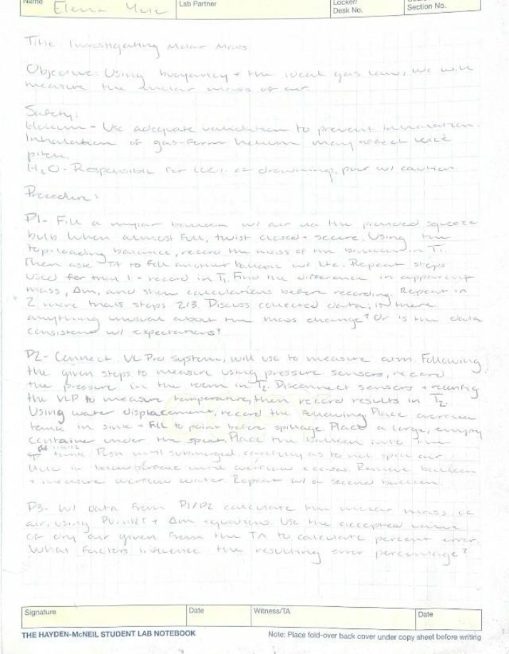 Lab Report on Buoyancy and Gas Laws