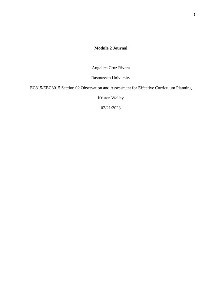 Journal for Module 2