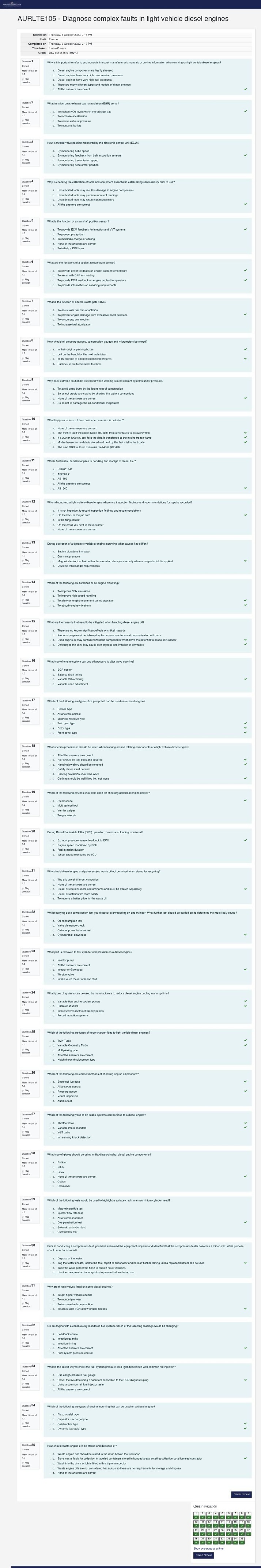 Manufacturer's Manuals for Light Vehicle Diesel