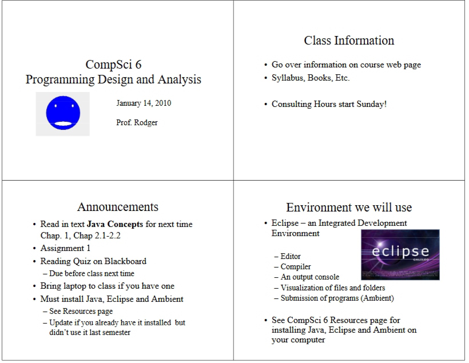Designing and Analyzing Programs