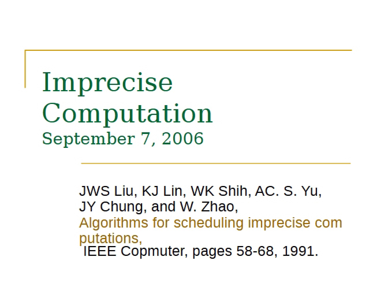 Computation Imprecise