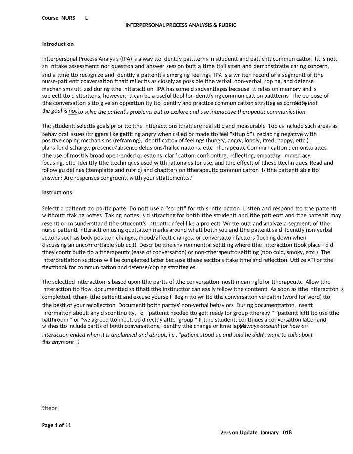 Identifying Communication - Interpersonal Process Analysis
