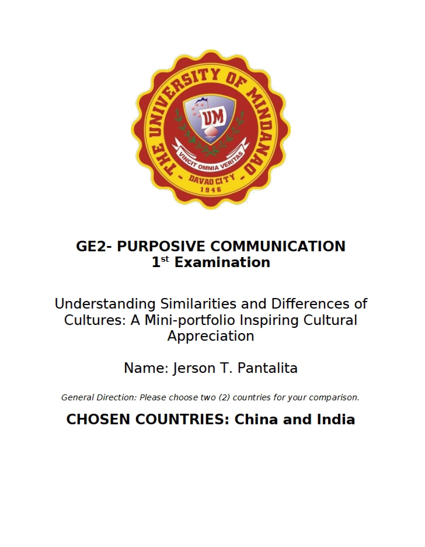 First Examination