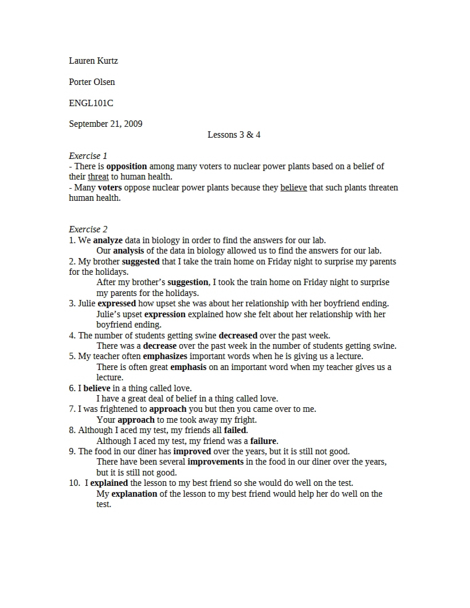 Third and Fourth Lessons