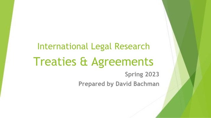 Treaty Research for Spring 2023