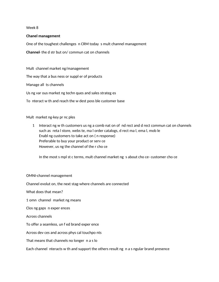Week 8 Class Notes