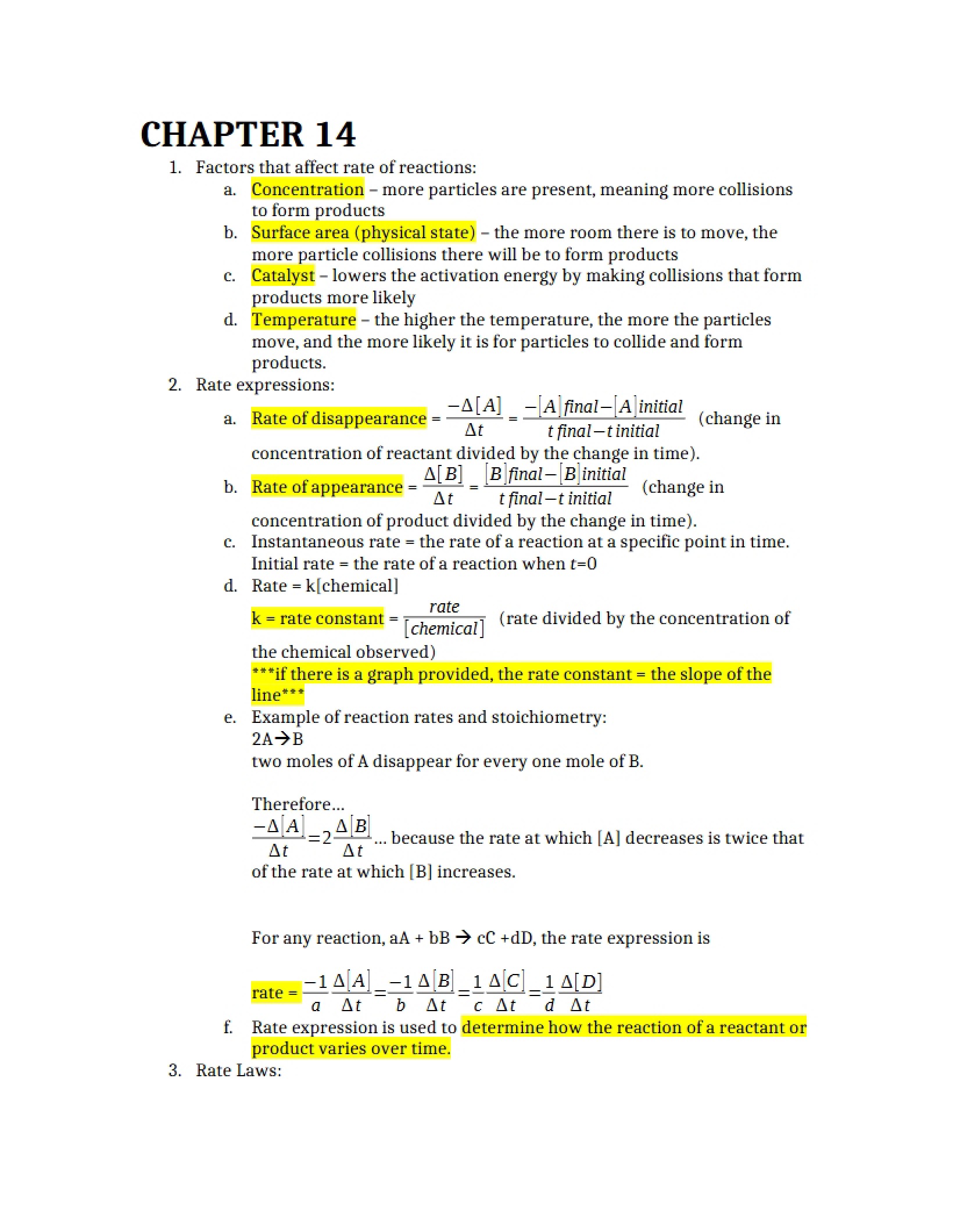 General Chemistry Chapter 14