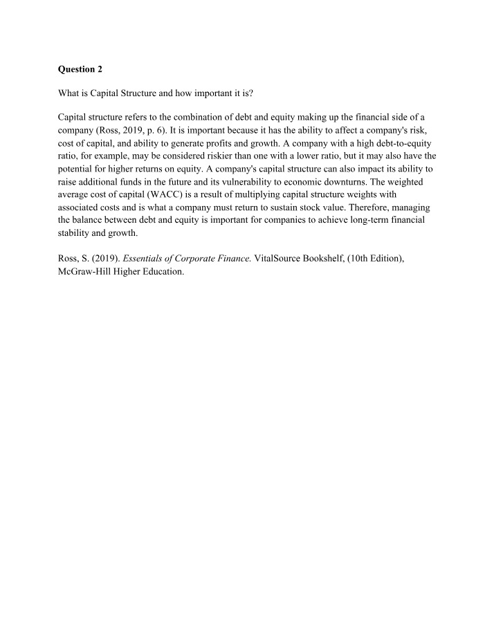 Question on Capital Structure