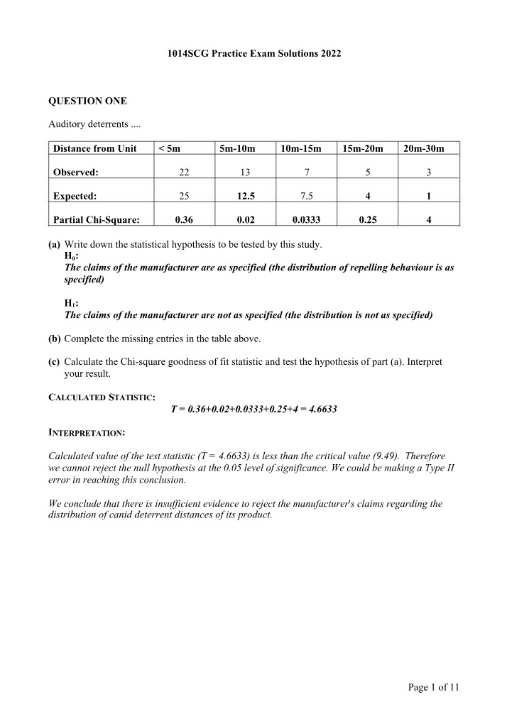 2022 Practice Exam Solutions for 1014SCG