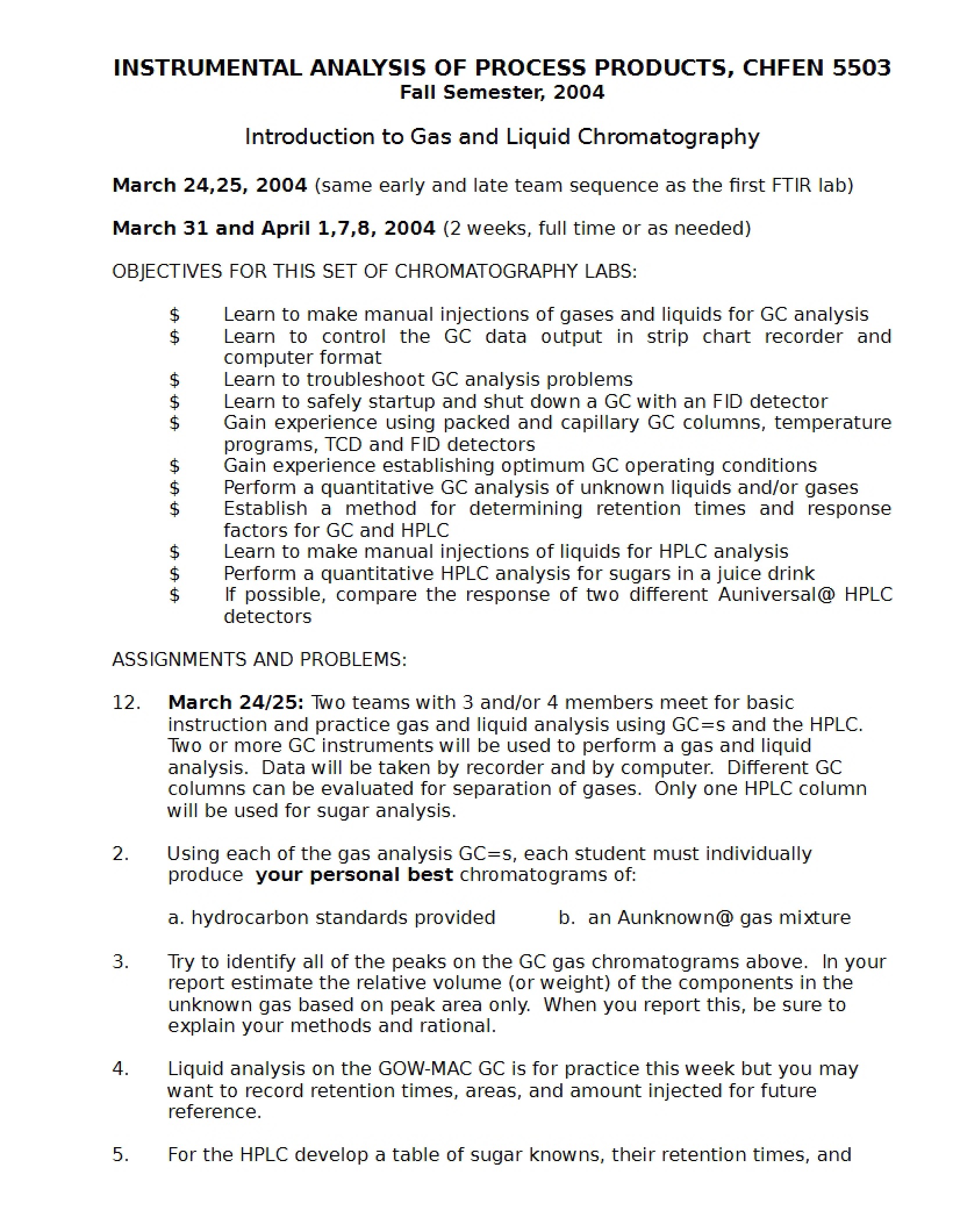 Liquid and Gas Chromatography Introduction