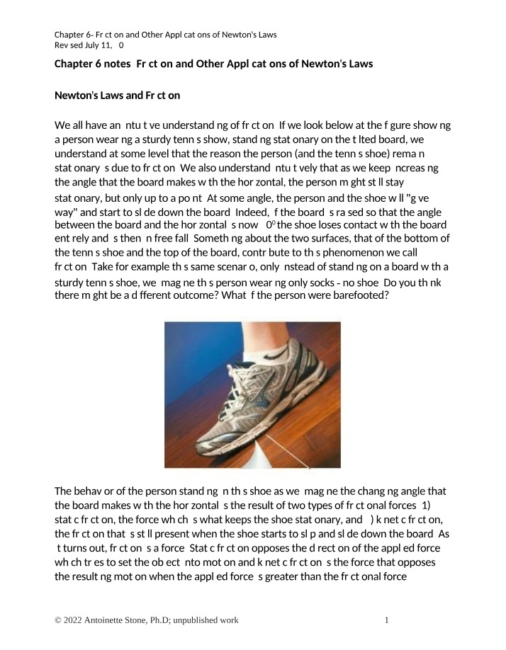 Chapter 6 Notes - Friction and Newton's Laws Applications