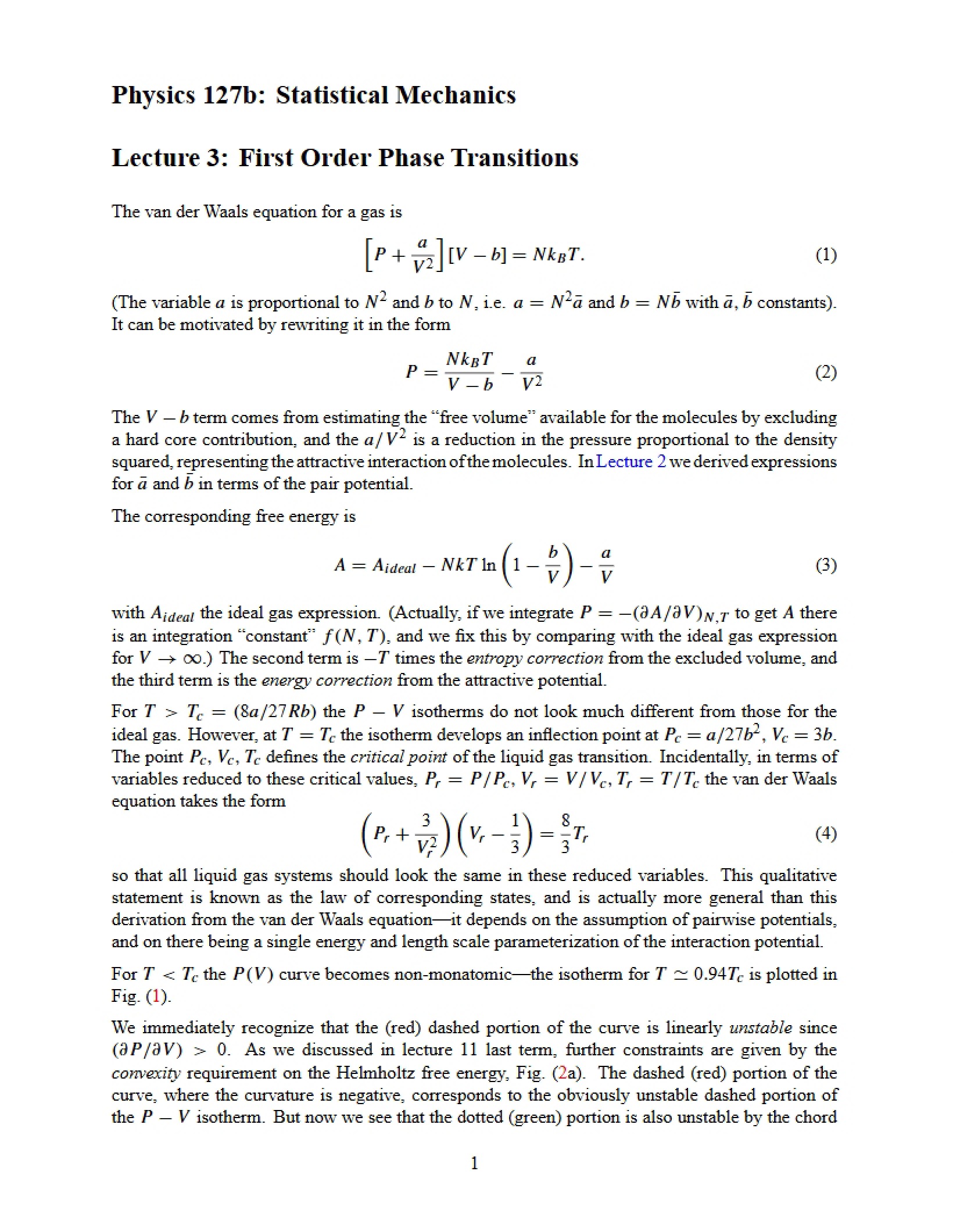 Phase Transitions First Order