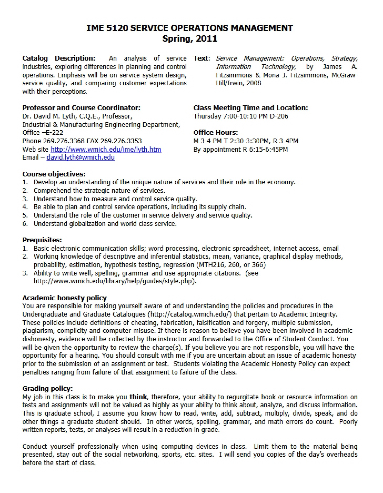 Course Syllabus