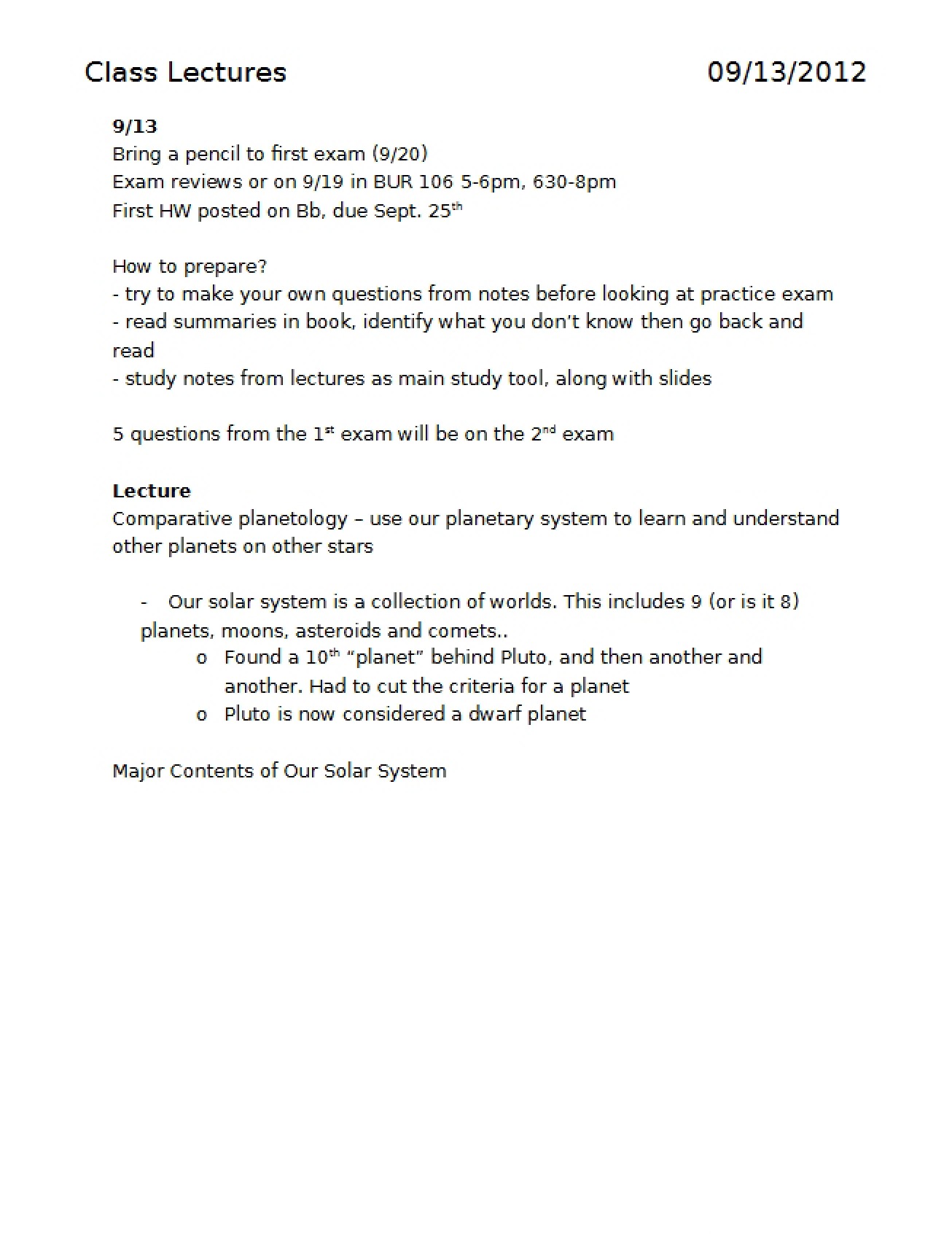 Astronomy Lecture Notes - Introduction To Astronomy