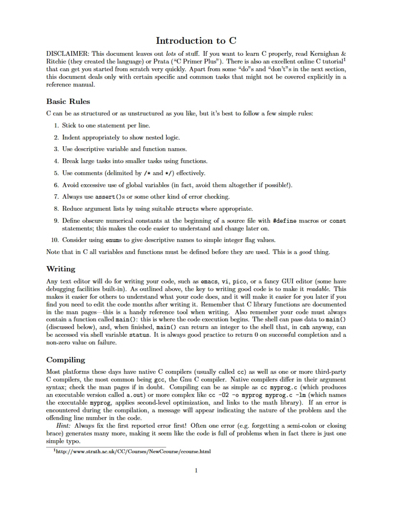 C Programming Introduction