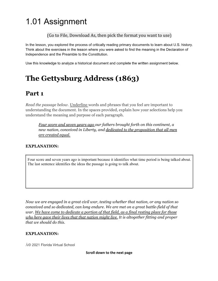 Gettysburg Address Analysis