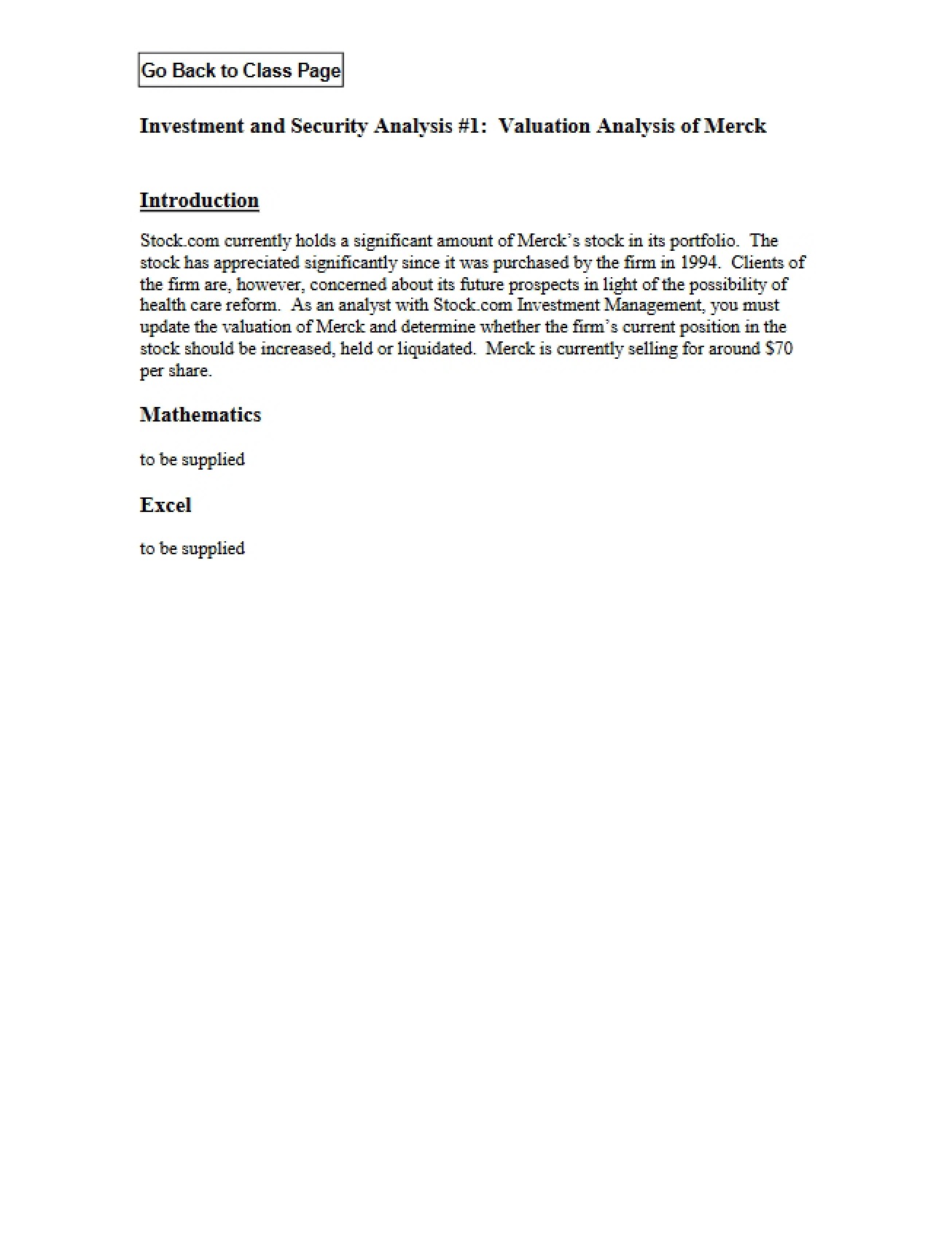 Merck Valuation Analysis