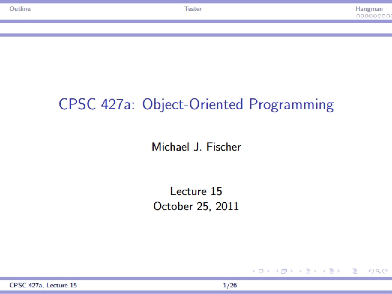 Fifteenth Lecture