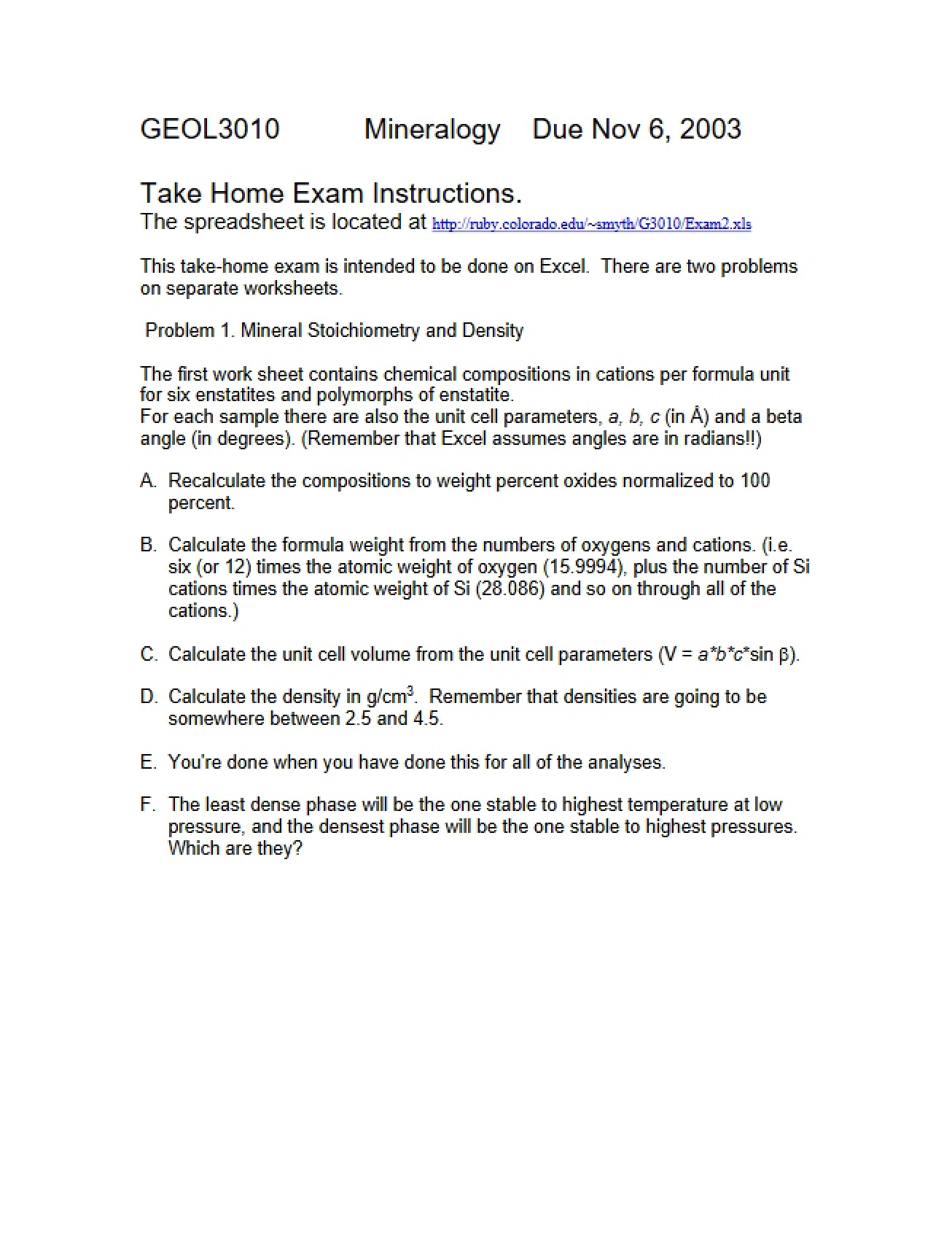 Take Home Exam - 2 Pages