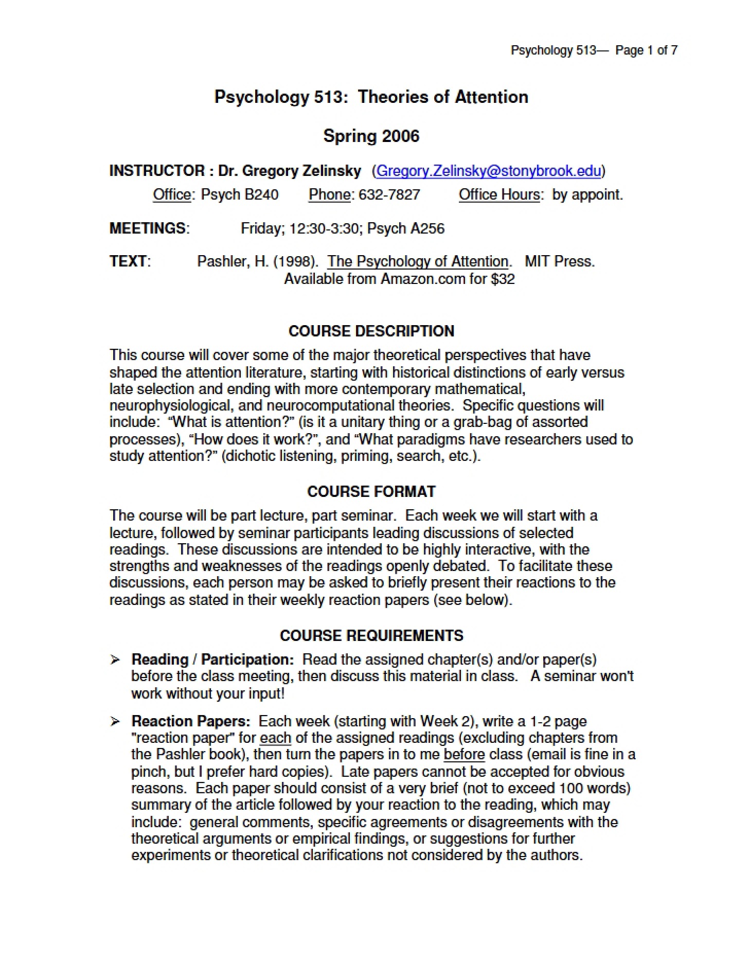 Syllabus for PSY 513