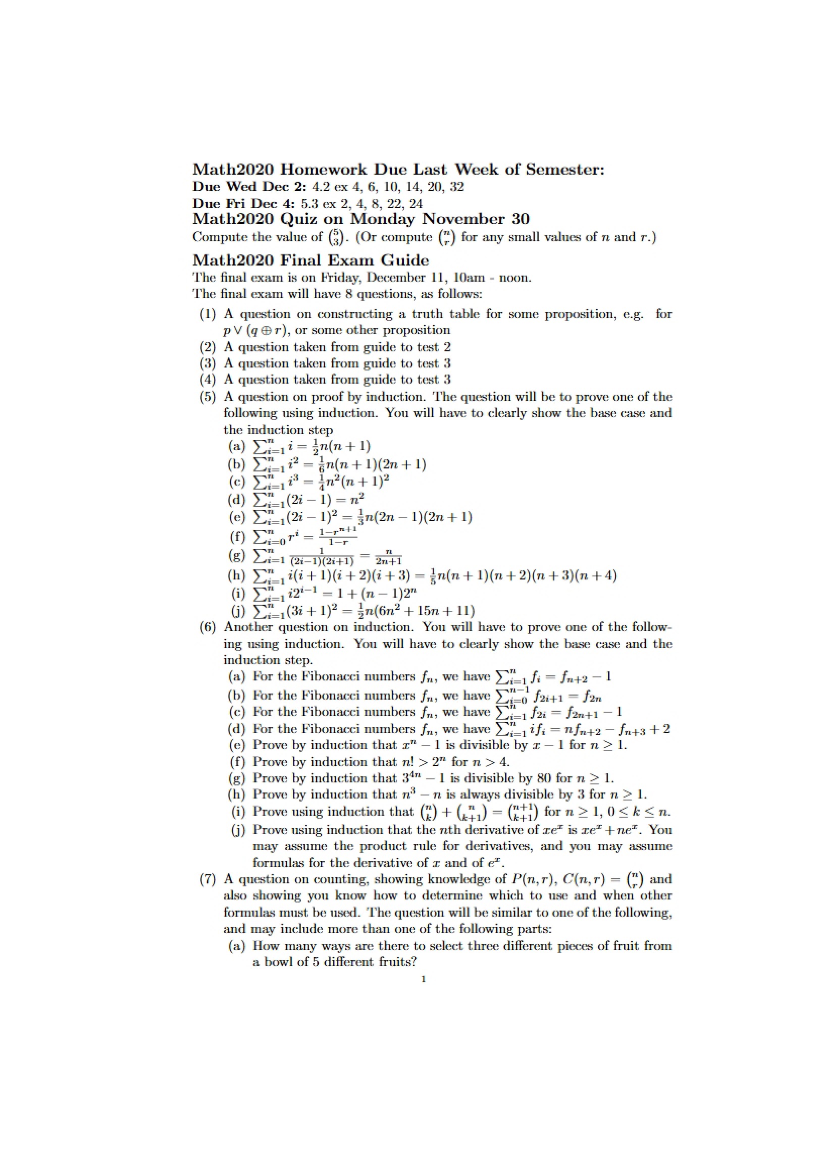 Math 2020 Homework - Solving Discrete Pro