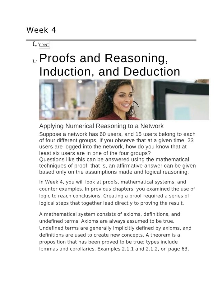 Week 4 - Induction, Deduction, Proofs, and Reasoning