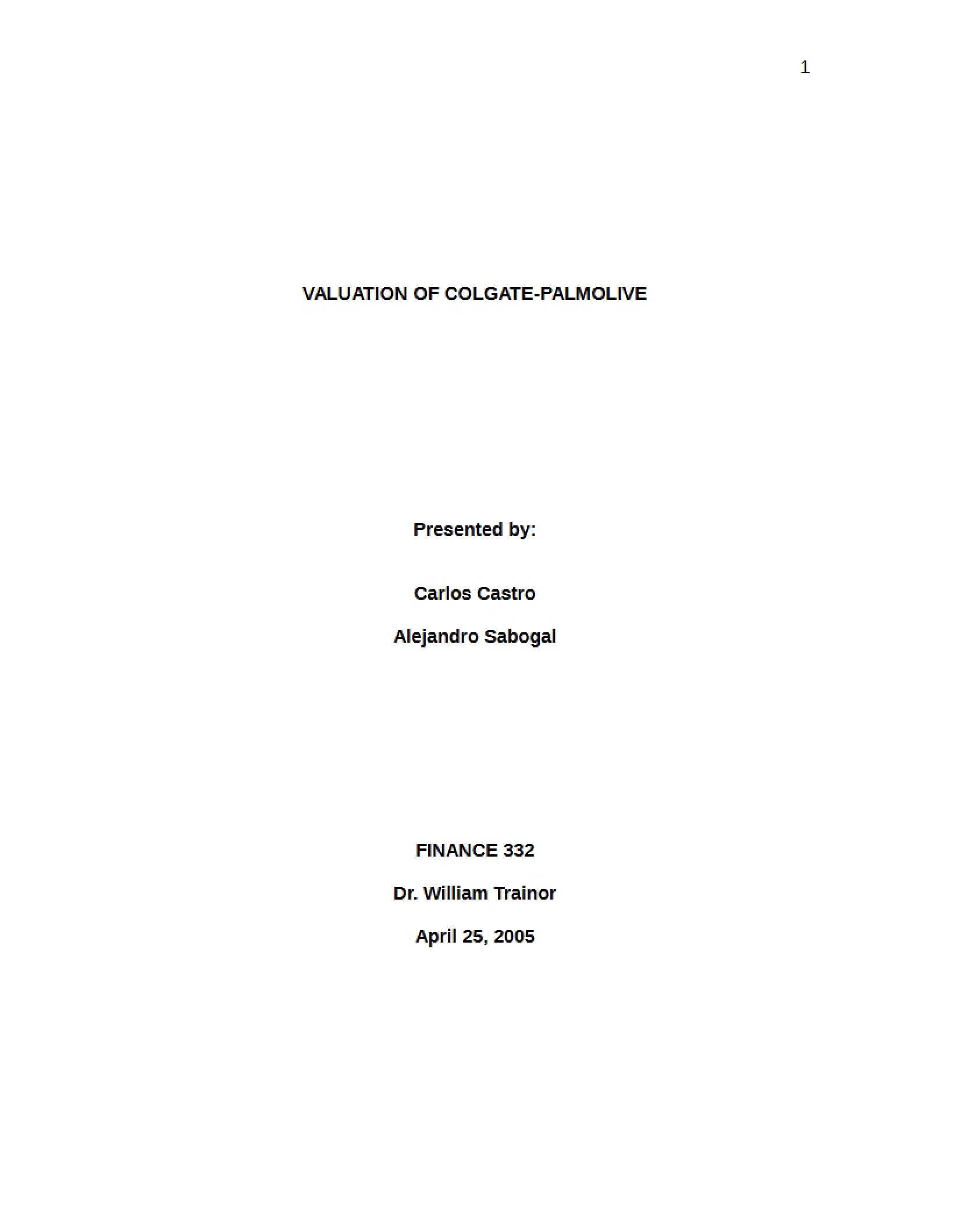 Colgate-Palmolive Valuation