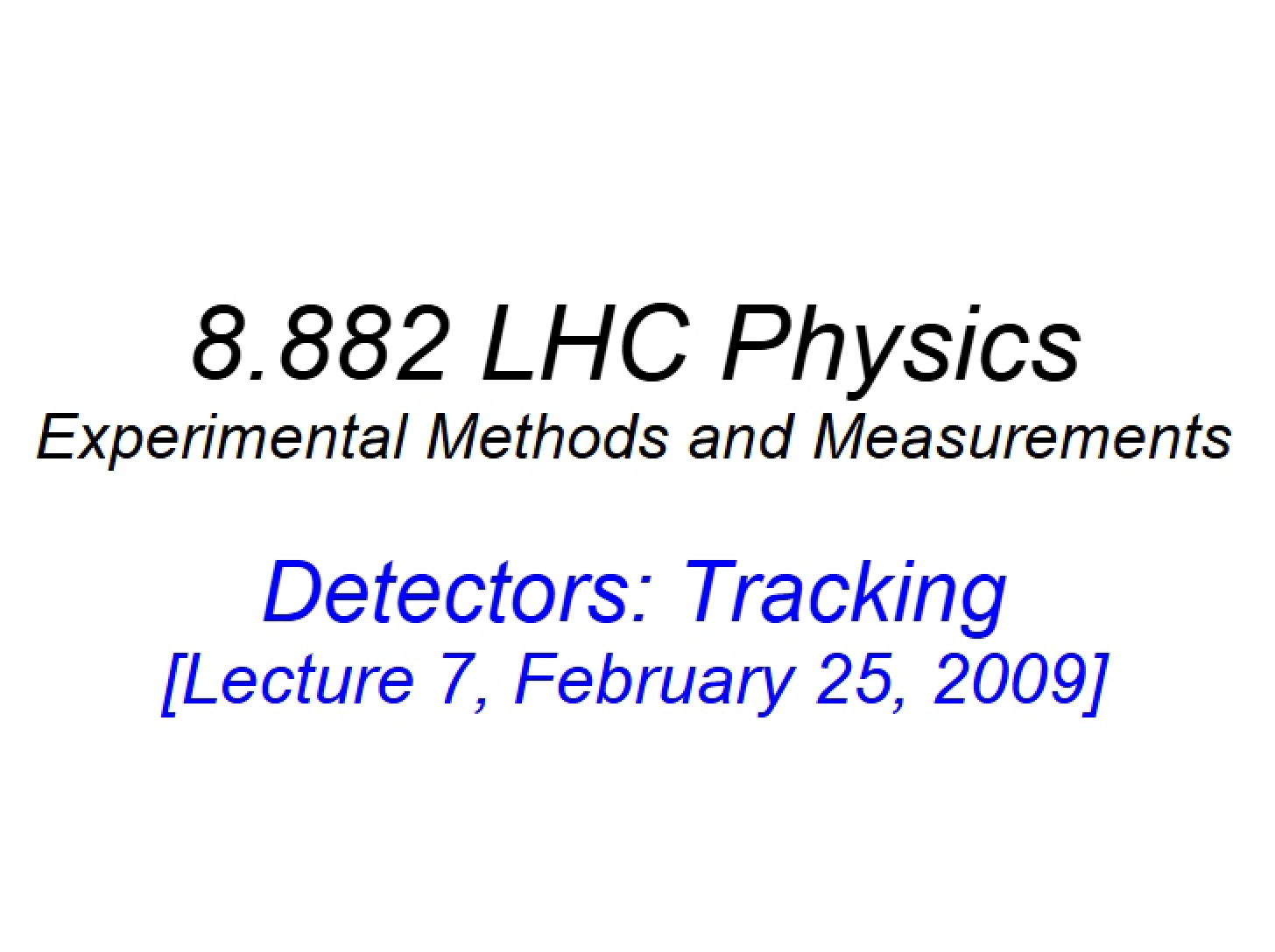 Tracking Detectors