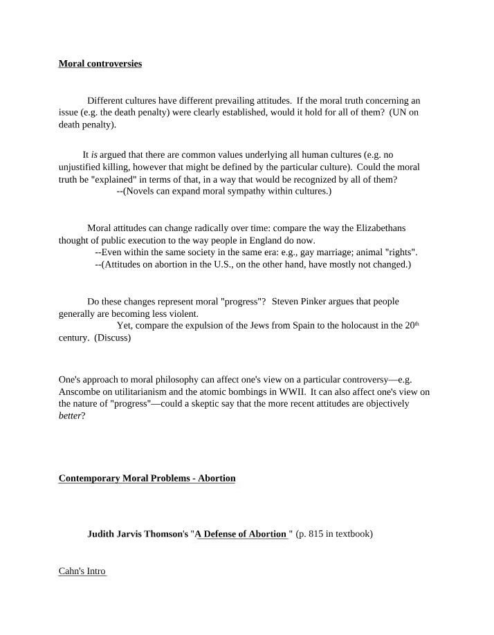 Cultural Perspectives on Moral Controversies