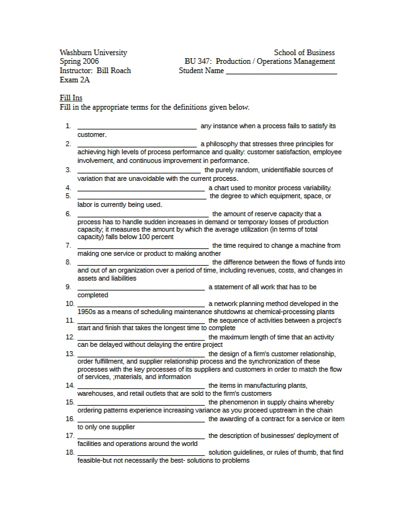 Notes for Review