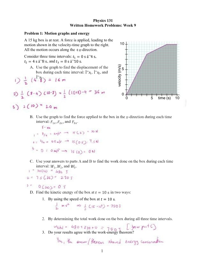 Physics 131 - Week 9 Written Homework