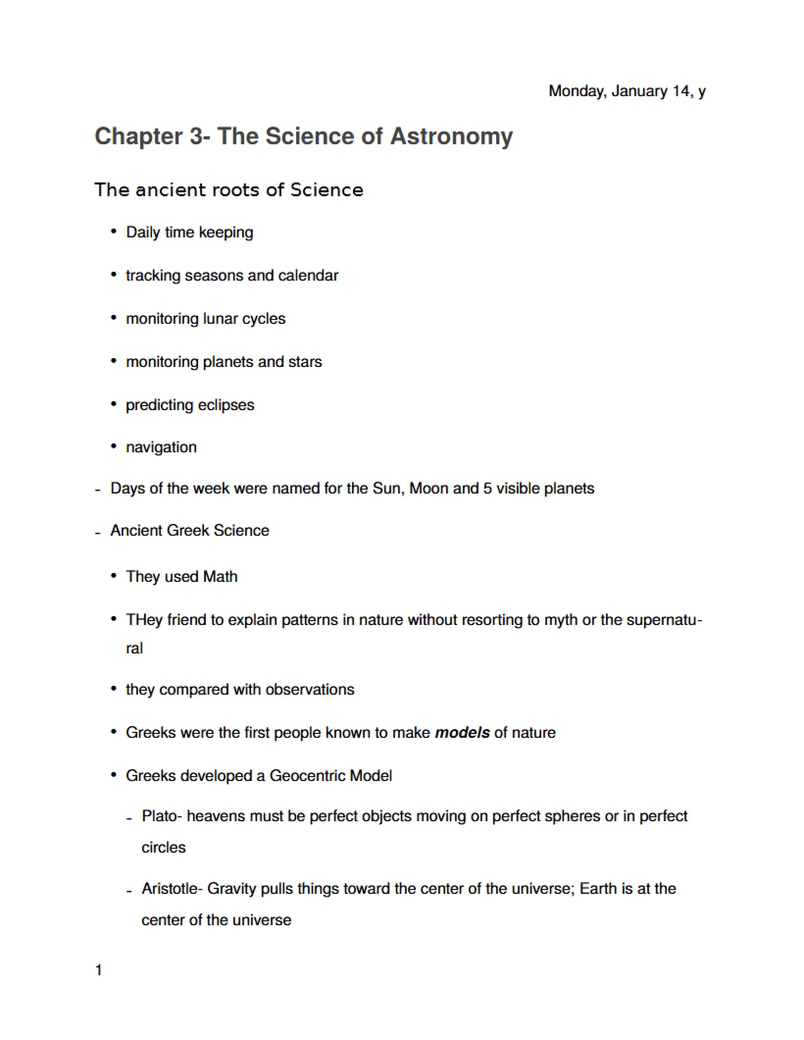 Astronomy Chapter 3