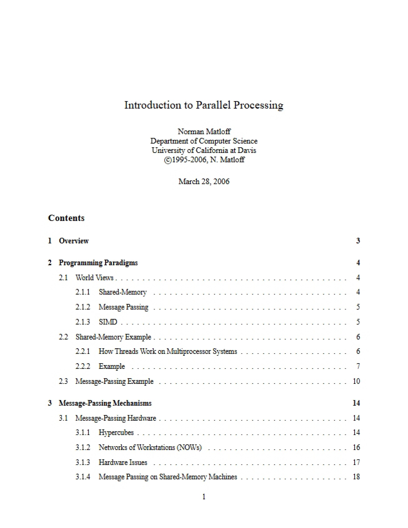 Parallel Processing Introduction
