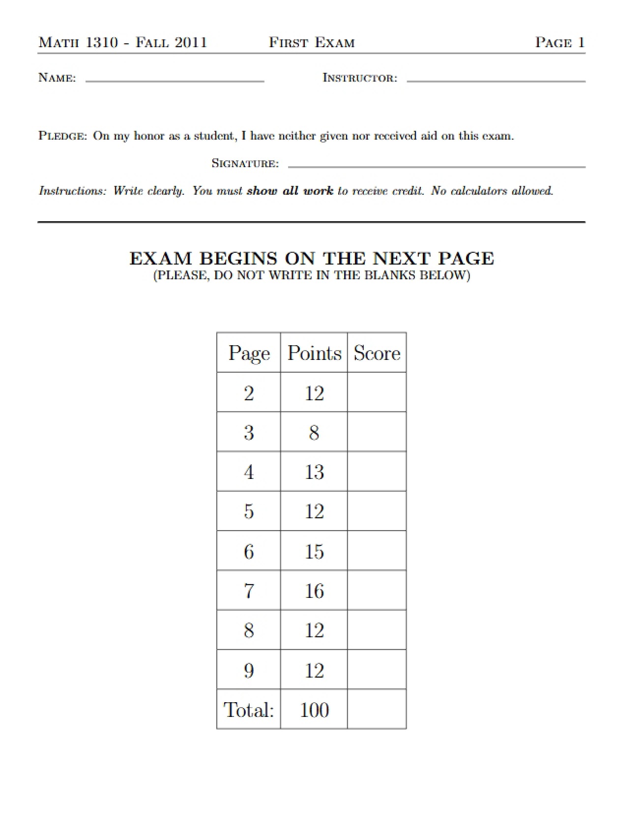 Fall 2011 Test 1