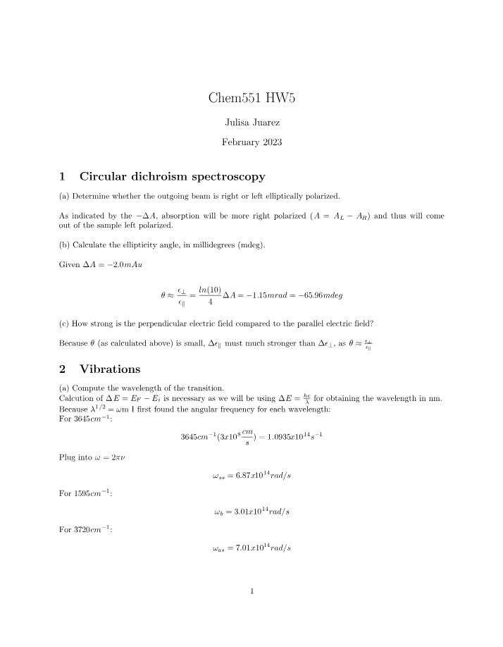 Homework 5 for Chem 551