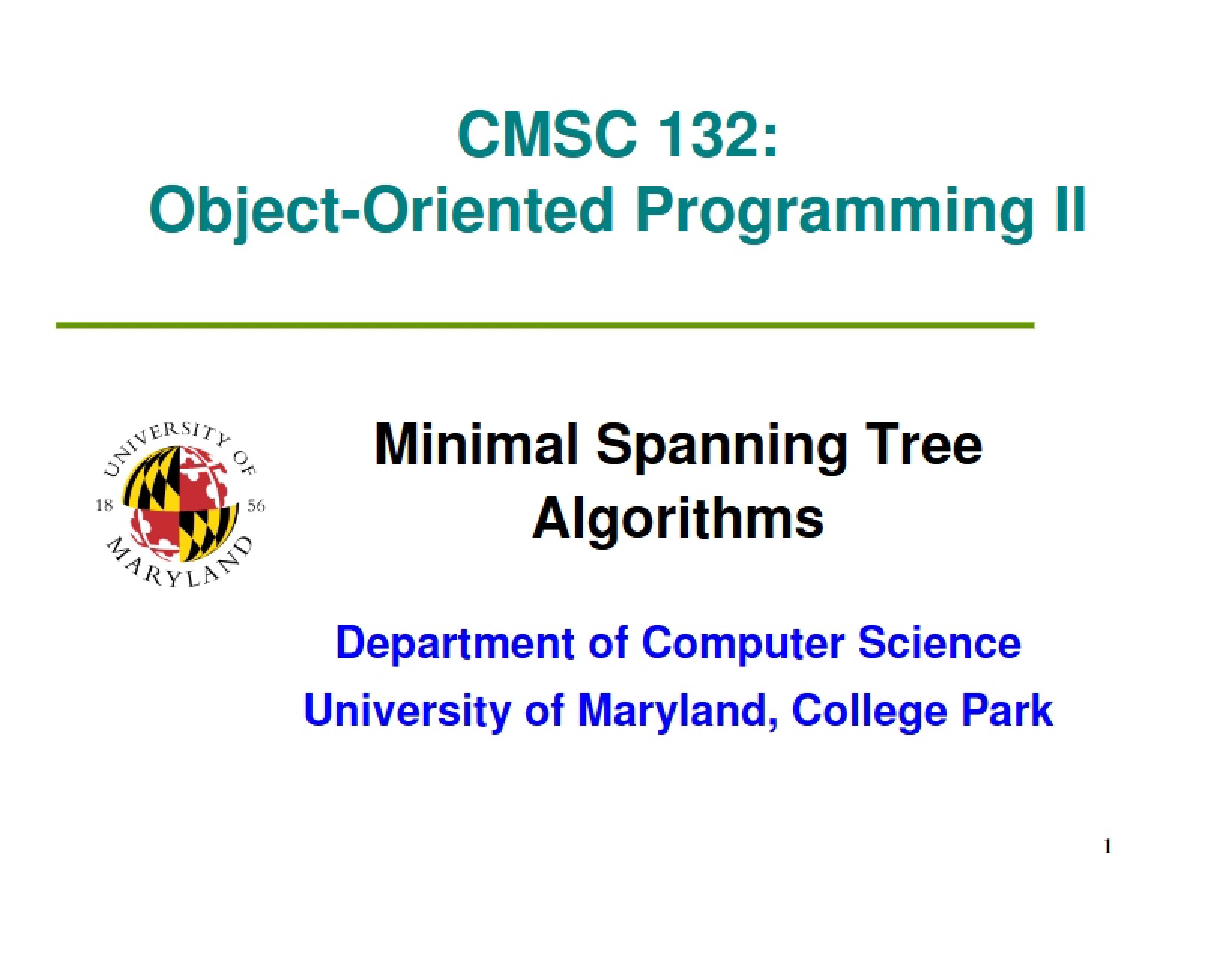 Minimal Spanning Tree Concepts