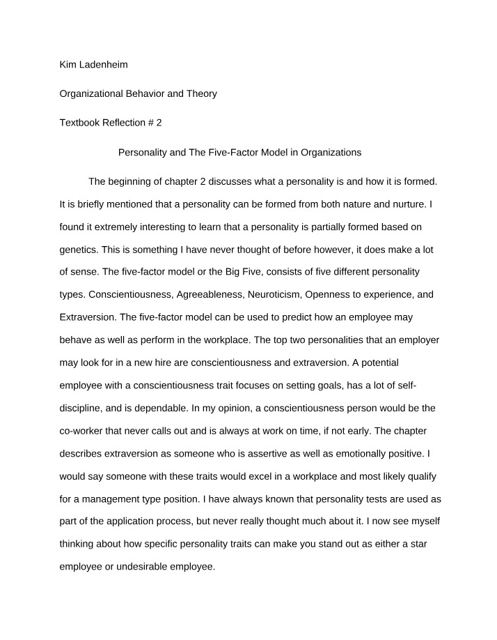 Textbook Assignment - Reflection 2
