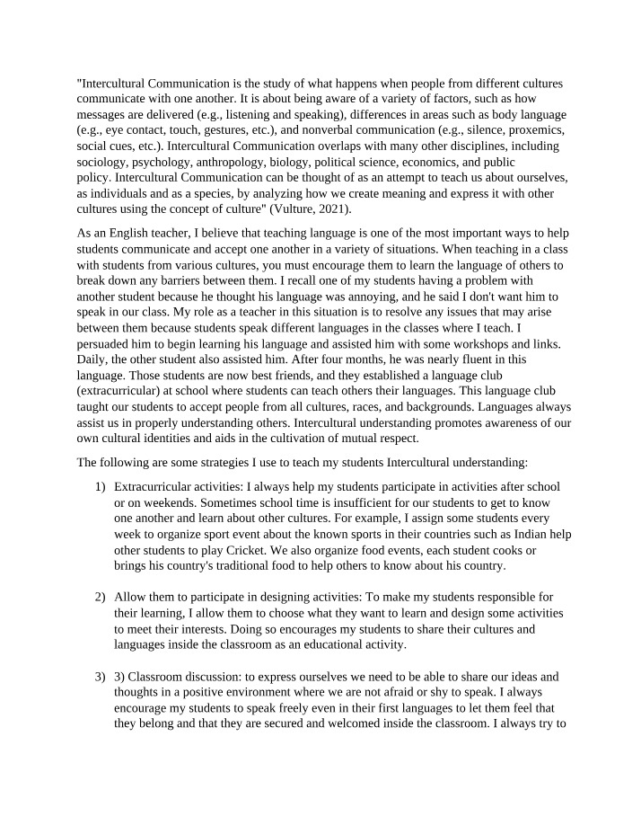 Enhancing Intercultural Communication - Language Strategies